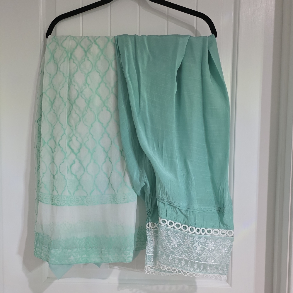 NEW Arif Ashraf 4 Piece Pakistani Aqua Mint Women's Outfit Large - Picture 7 of 9
